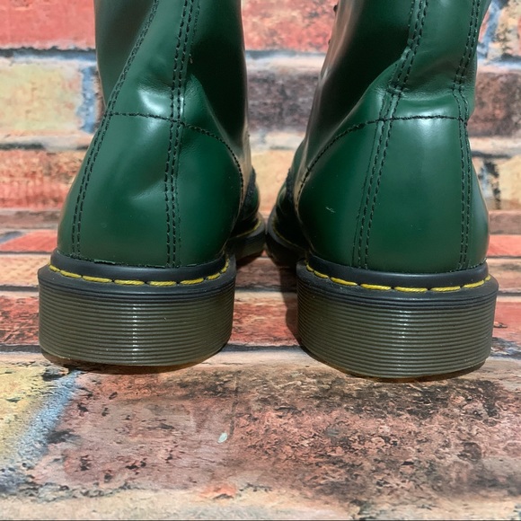 Dr. Martens Green Smooth Leather Boots - Picture 7 of 11